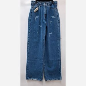 شلوار جین بگ  آبی  