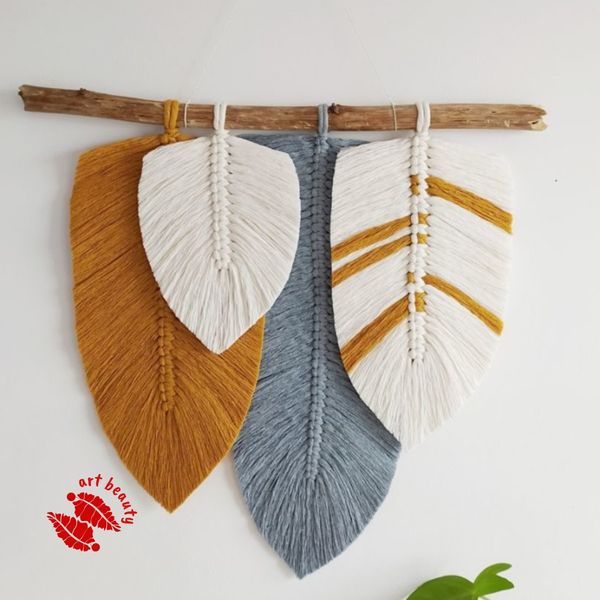 دیوارکوب برگ مکرومه دکور مدل لنا