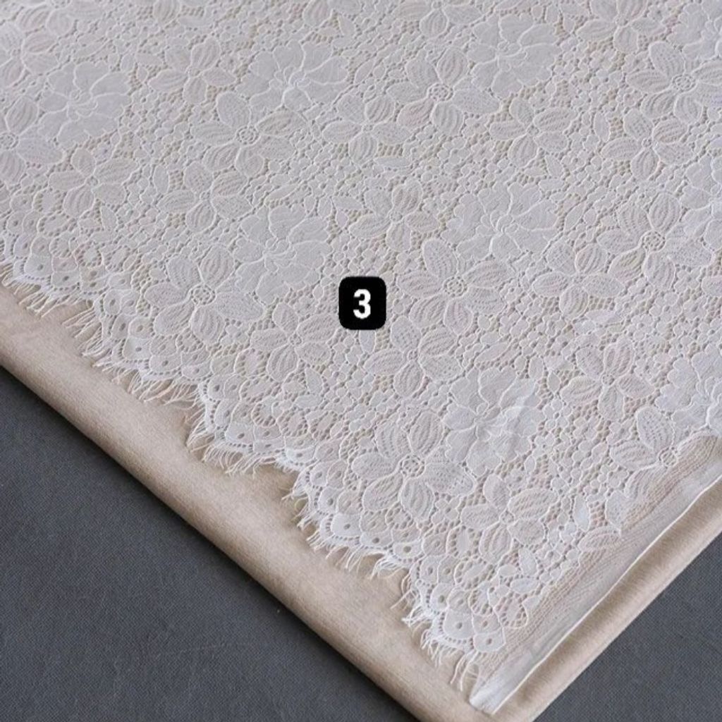 قیمت ارزان تور دانتل فرانسوی سفید