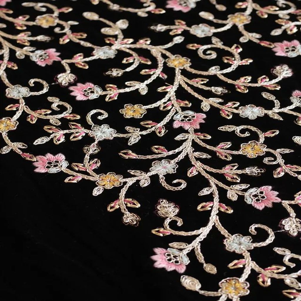 خرید اینترنتی قیمت پارچه مخمل سوزن دوزی هندی