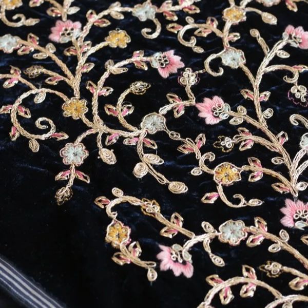 پارچه مخمل سوزن دوزی هندی