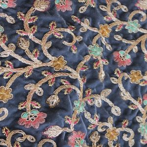 خرید اینترنتی قیمت پارچه مخمل سوزن دوزی هندی