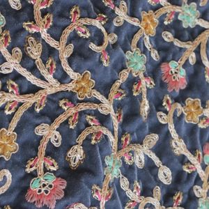 خرید آنلاین پارچه مخمل سوزن دوزی هندی