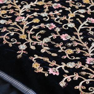 خرید اینترنتی قیمت پارچه مخمل سوزن دوزی هندی