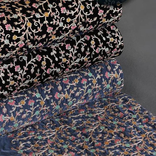 پارچه مخمل سوزندوزی هندی 1153