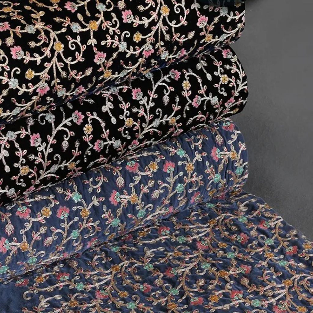 مشخصات پارچه مخمل سوزن دوزی هندی