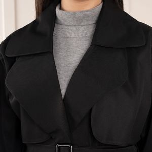 خرید آنلاین ترنچ کت مشکی لاویا پاد