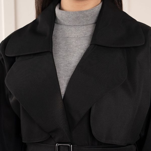 ترنچ کت مشکی لاویا پاد