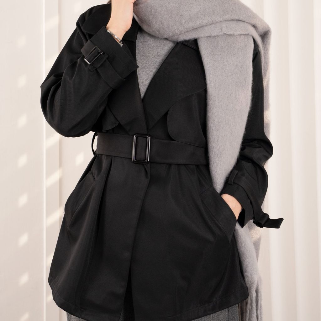 فروش اینترنتی ترنچ کت مشکی لاویا پاد