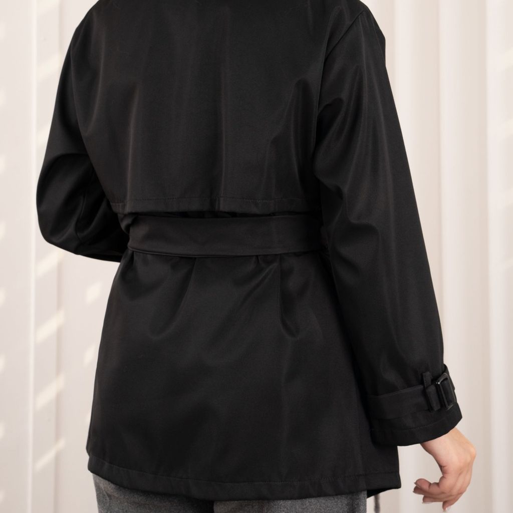 خرید آنلاین ترنچ کت مشکی لاویا پاد