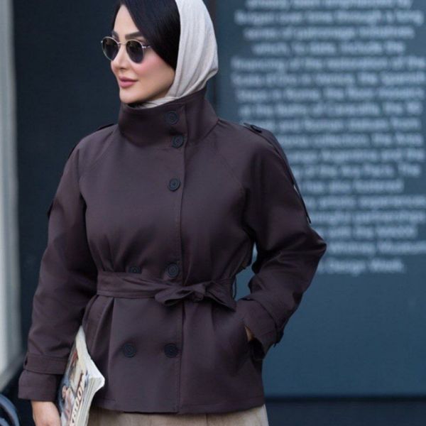 ترنج کت زنانه طرح یقه ایستاده مانلی