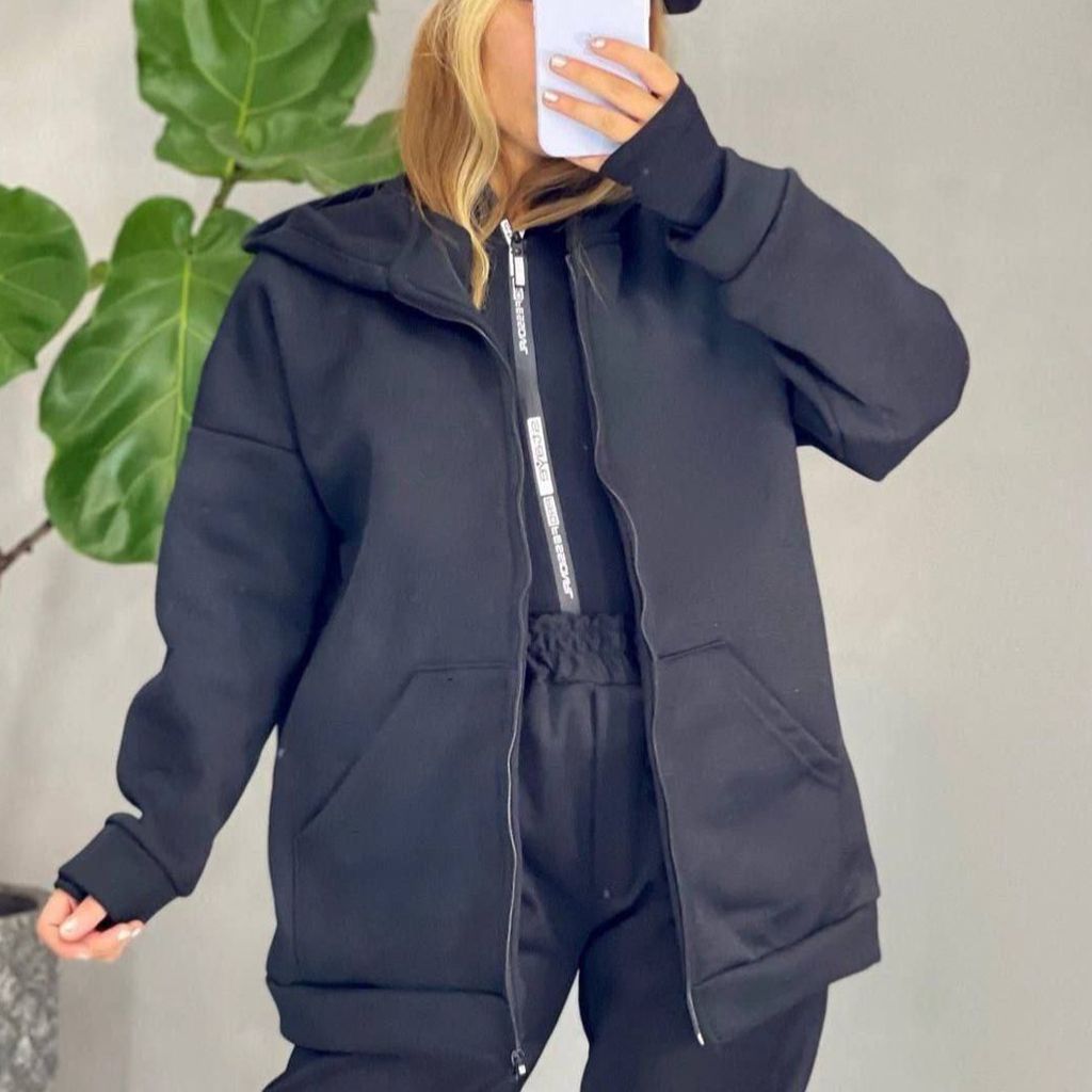 خرید انلاین سویشرت زنانه طرح جلو زیپ تو کرکی درجه یک