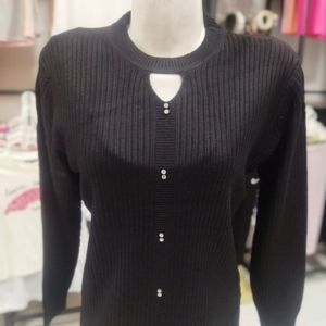 بلوز گپ بافت زنانه طرح یقه اشکی bl7ty