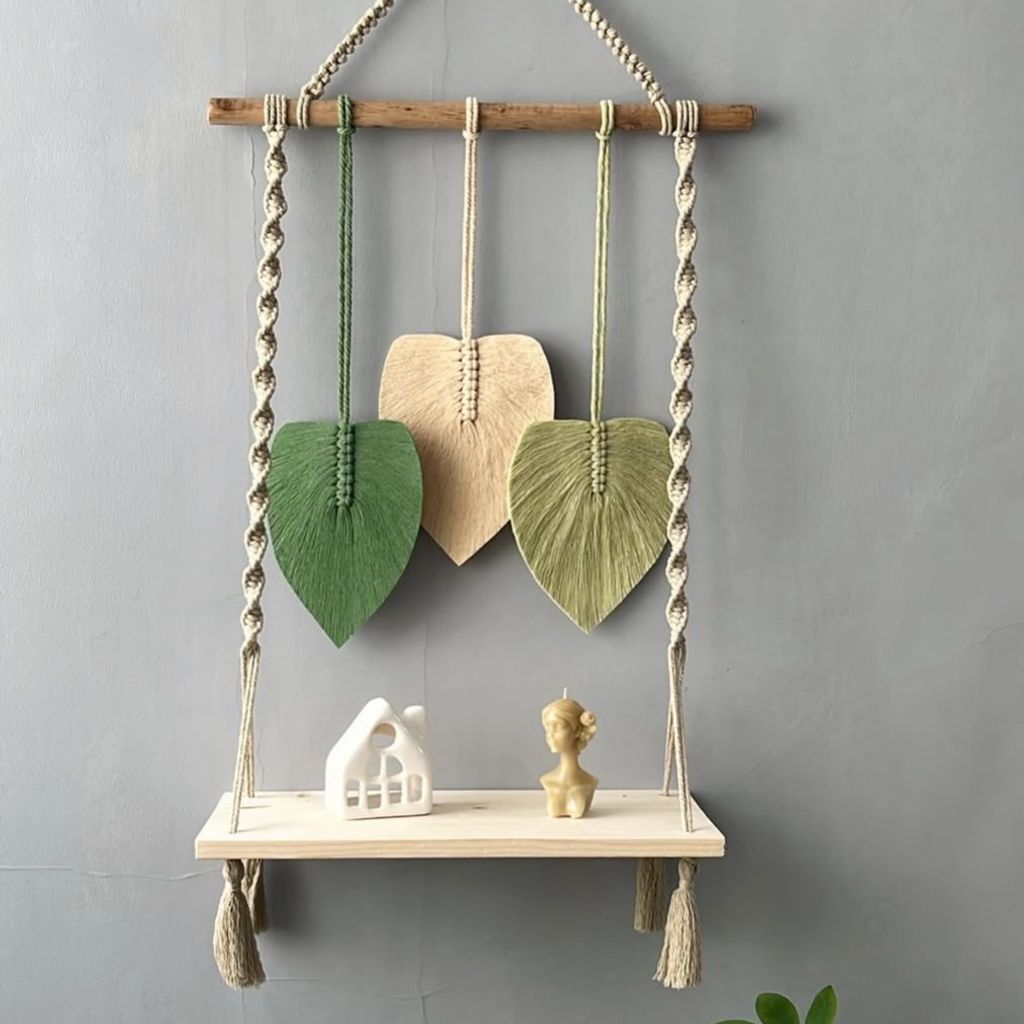 فروش اینترنتی شلف دیواری مکرومه بافی مدل آرام