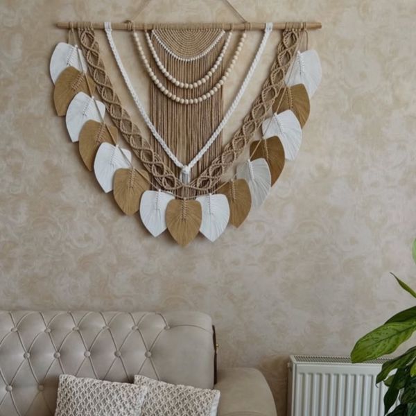 دیوار کوب مکرومه بافی مدل خورشید