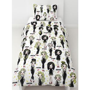 ملحفه تشک کشدار با رویه بالش یک نفره طرح دخترونه لاکچری