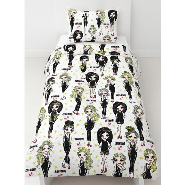 ملحفه تشک کشدار با رویه بالش یک نفره طرح دخترونه لاکچری