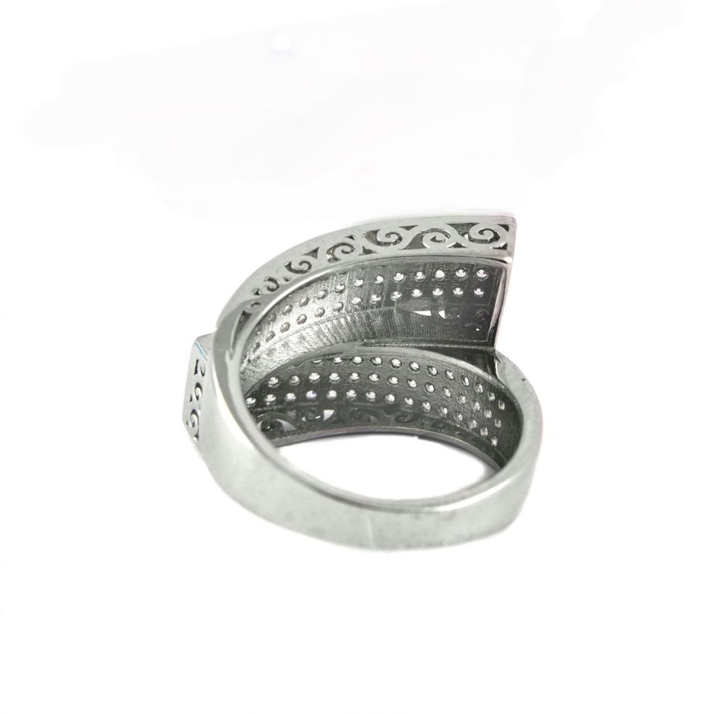 خرید اینترنتی انگشتر نقره زنانه نگین دار چپ و راستی