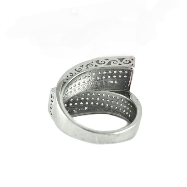 انگشتر نقره زنانه نگین دار چپ و راستی