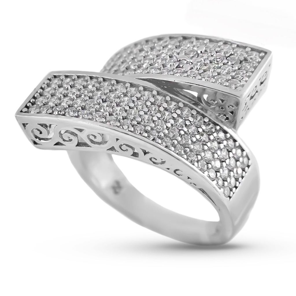 فروش اینترنتی انگشتر نقره زنانه نگین دار چپ و راستی