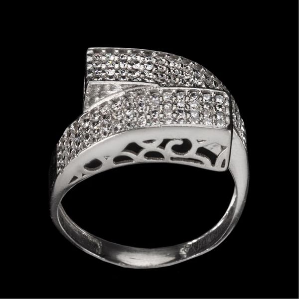 انگشتر نقره زنانه نگین دار چپ و راستی