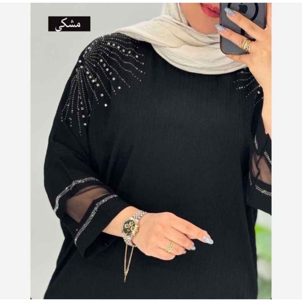 فروش اینترنتی بلوز مجلسی مراکشی نگین دار آستین تور دوزی زنانه