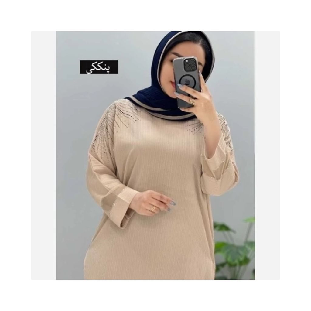 فروش اینترنتی بلوز مجلسی مراکشی نگین دار آستین تور دوزی زنانه