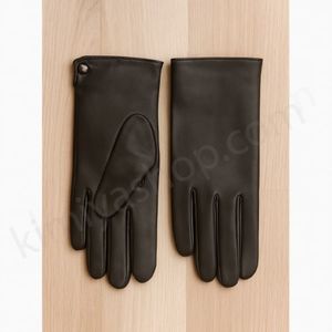 دستکش چرم زنانه مشکی ضد آب داخل شنل 4815