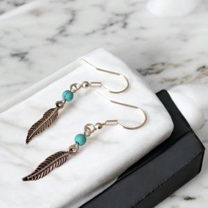 قیمت ارزان گوشواره آویز زنانه طرح پر - accessory_vay - Gosh 006