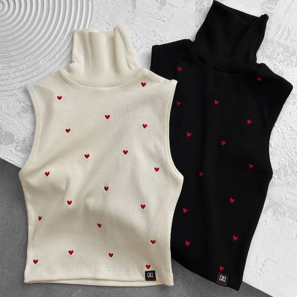 خرید اینترنتی کراپ یقه اسکی قلب قلبی