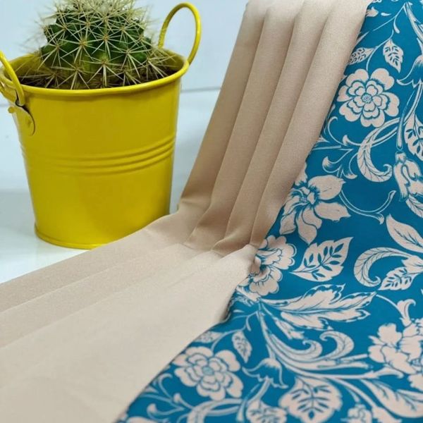 پارچه کرپ فلور طرحدار ترک کشسان