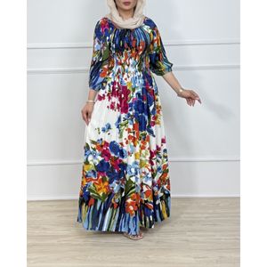 فروش اینترنتی ماکسی  هندی نخی کریشه گلبهار آستین بلند