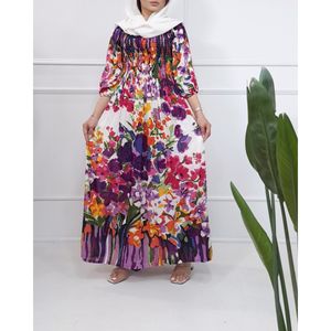 قیمت ارزان ماکسی  هندی نخی کریشه گلبهار آستین بلند