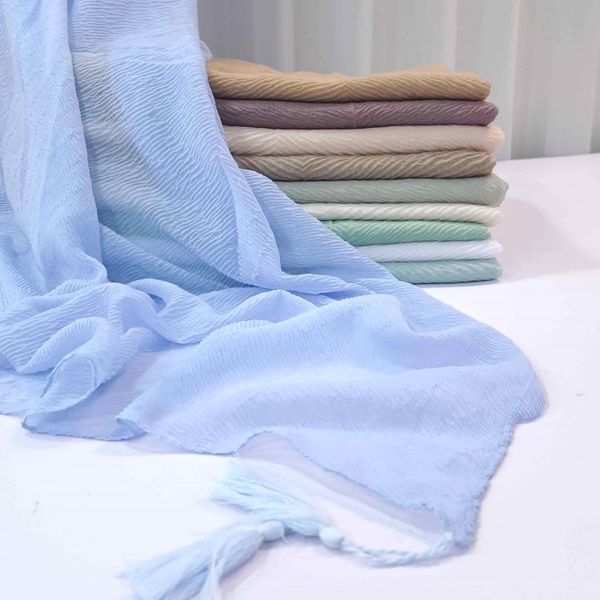 شال پلیسه نخ پنبه زنانه