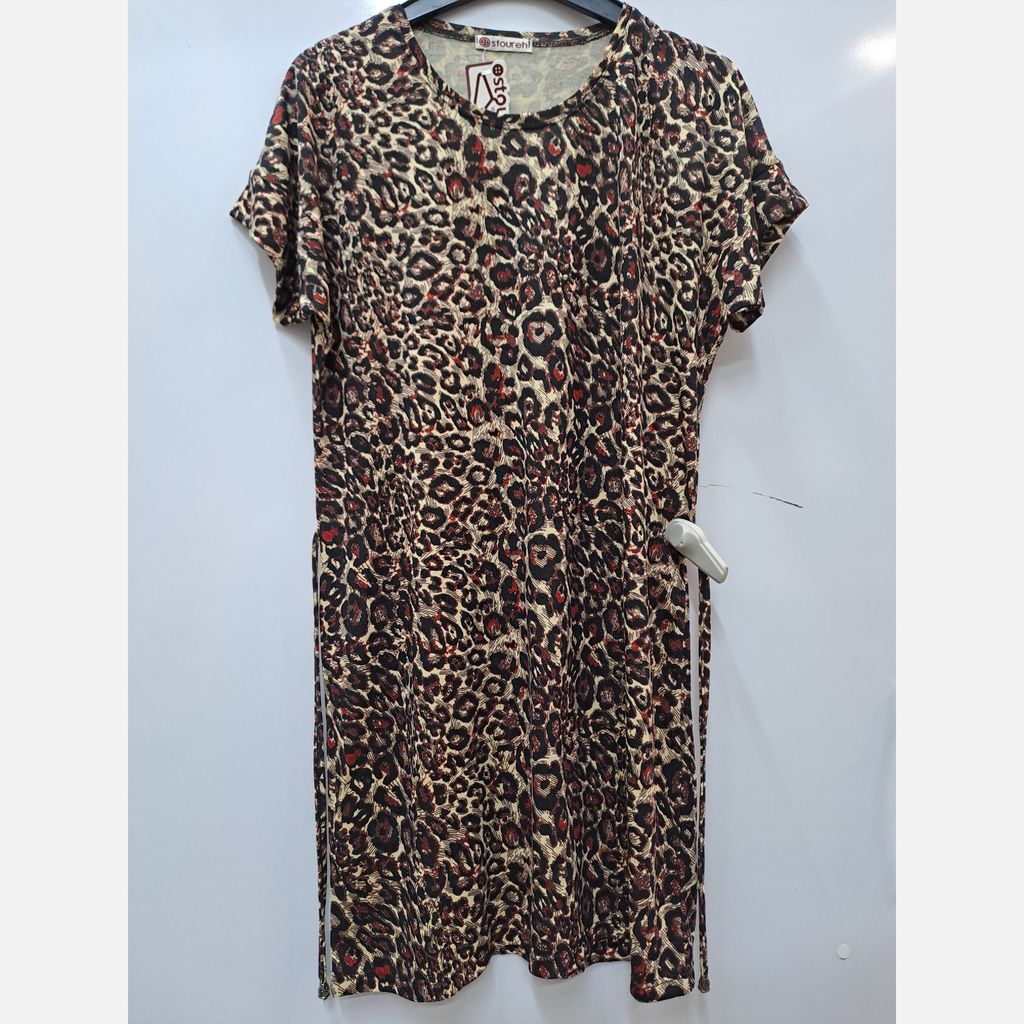 خرید آنلاین پیراهن پلنگی نخی ویسکوز