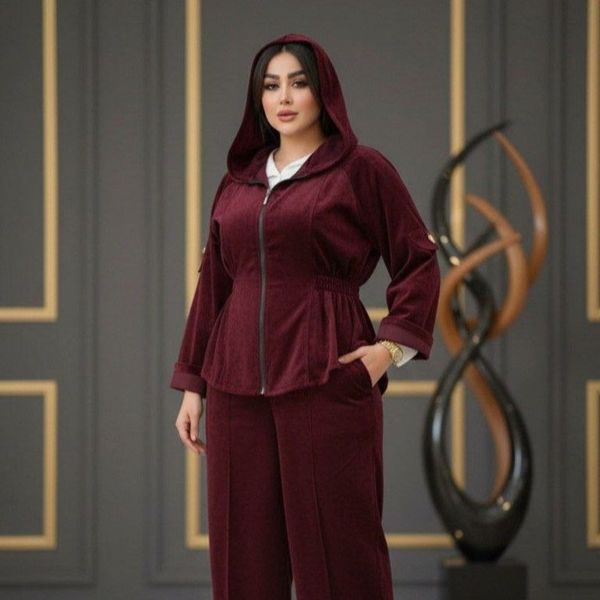 ست زنانه مخمل کبریتی طرح دلبر