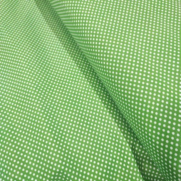 پارچه آشپزخانه زمینه سبز و خال ریز عرض 2 متر