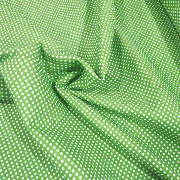 پارچه آشپزخانه زمینه سبز و خال ریز عرض 2 متر