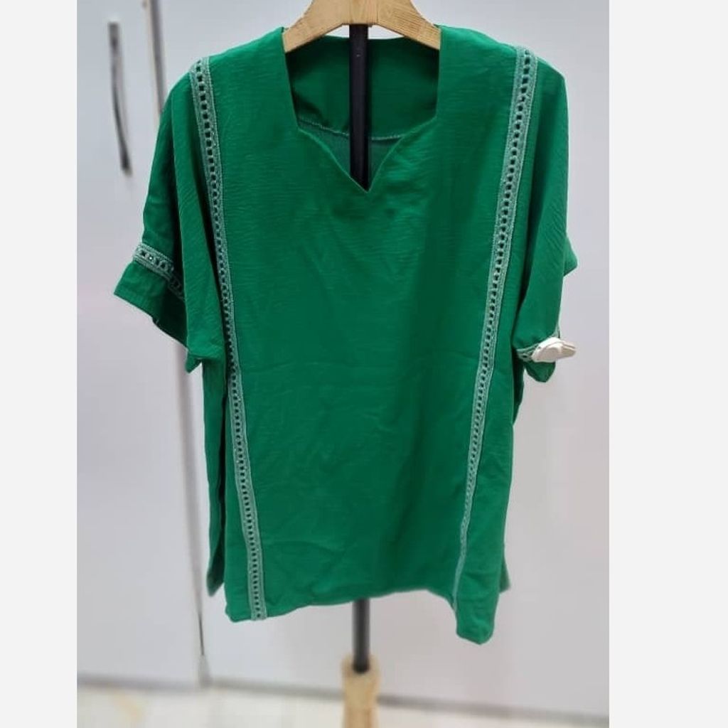 خرید اینترنتی شومیز آستین کوتاه نخی