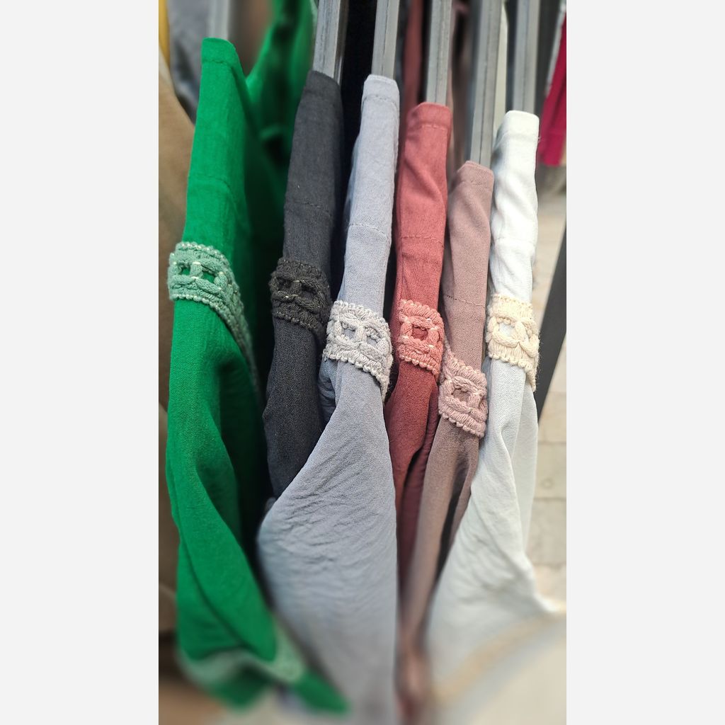 مشخصات شومیز آستین کوتاه نخی