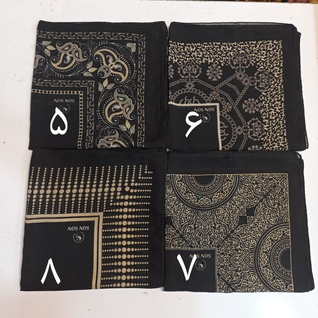 خرید آنلاین روسری نخی حاشیه طلایی