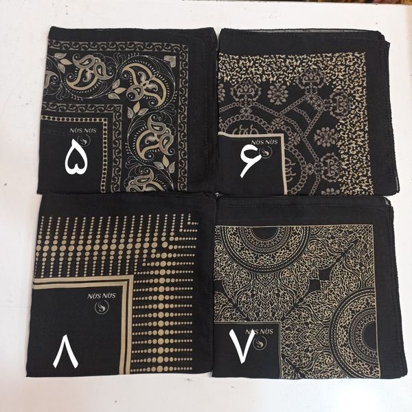 روسری نخی حاشیه طلایی