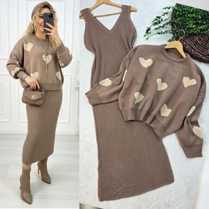 قیمت ارزان ست زنانه بافت طرح قلب