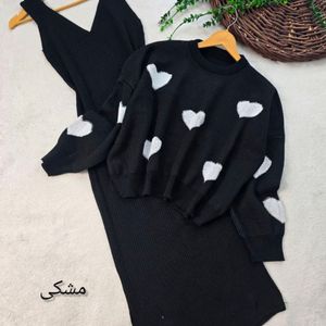 خرید آنلاین ست زنانه بافت طرح قلب