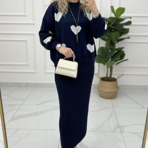 ست زنانه بافت طرح قلب