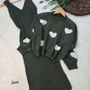 قیمت ست زنانه بافت طرح قلب