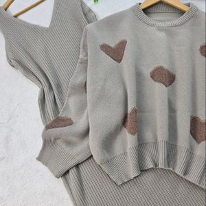 خرید آنلاین ست زنانه بافت طرح قلب