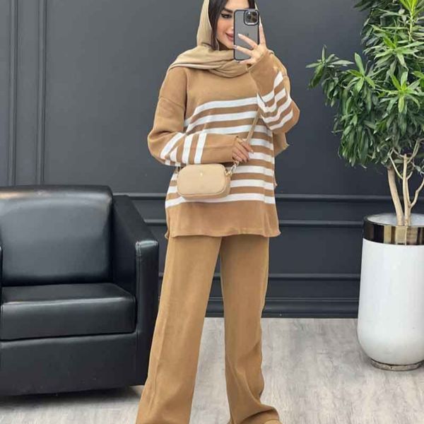 ست بلوز شلوار بافت زنانه طرح کاتلین