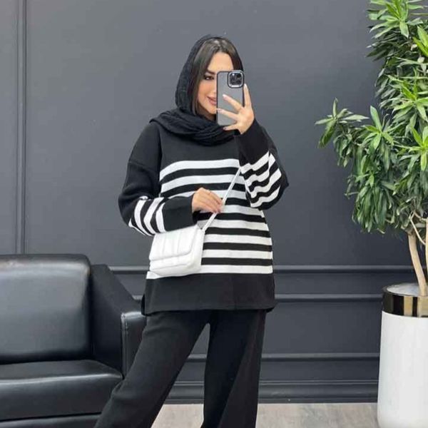 ست بلوز شلوار بافت زنانه طرح کاتلین