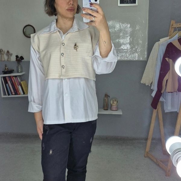 جلیقه بافت کراپ زنانه 🍁